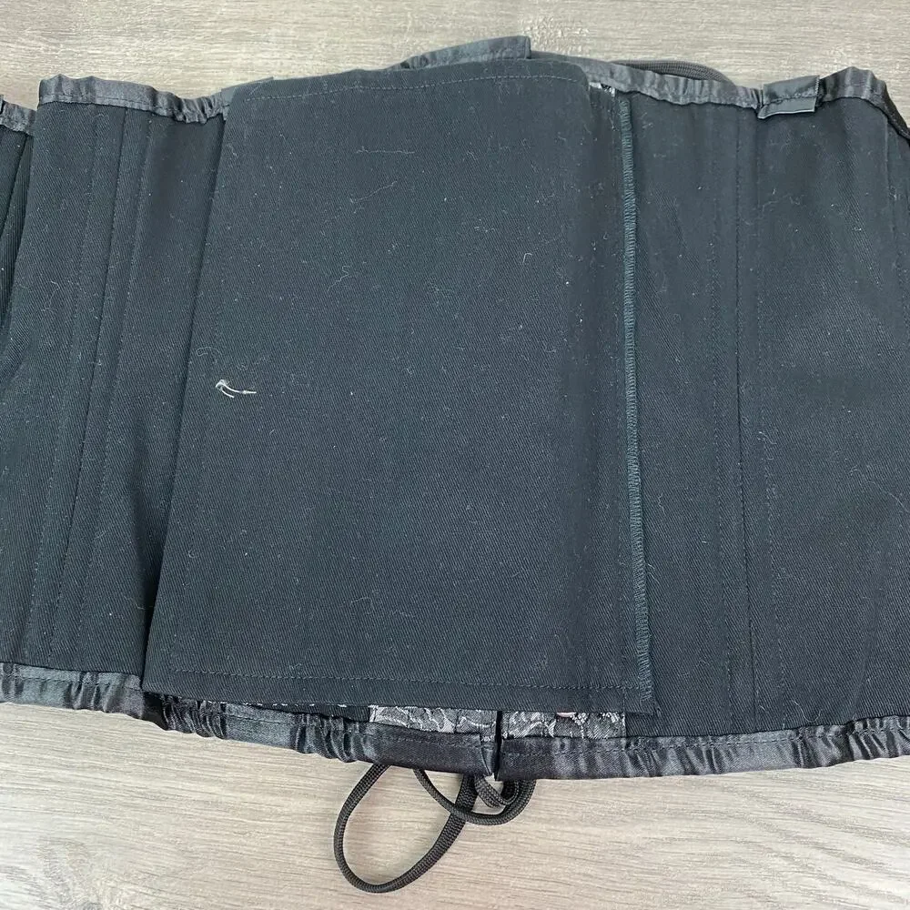Black&Gray Paisley Brocade Lace Up Corset Sz.36